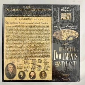 The Declaration of Independence 750 Piece Jigsaw Puzzle New 18 x 24 - Series II